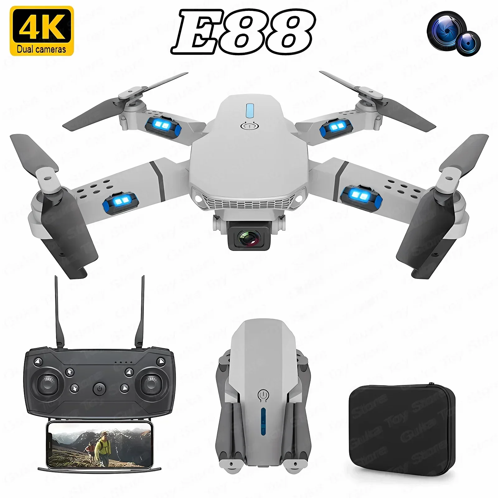 Drone Battery Case - E88 프로 와이파이 FPV 드론, 광각