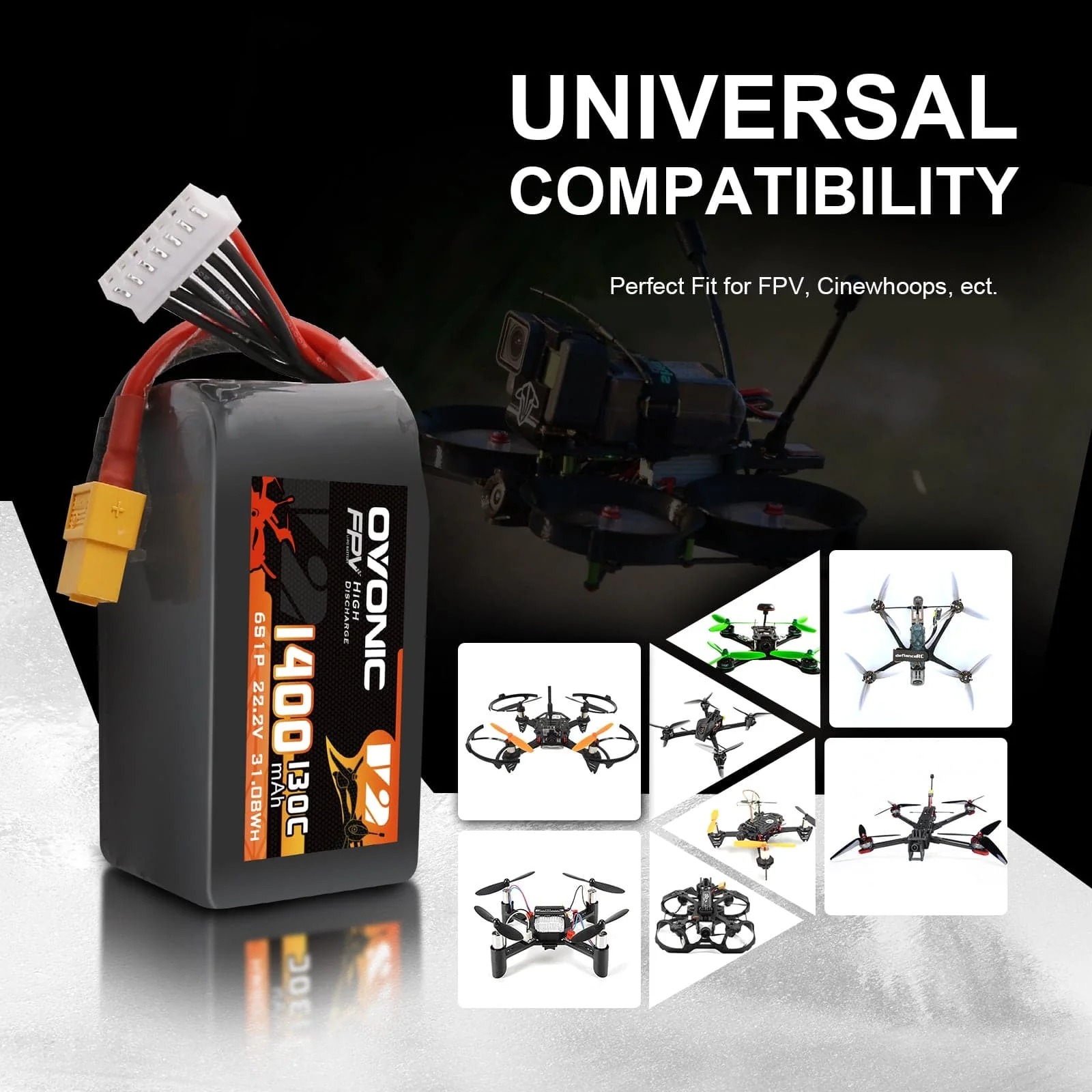 Ovonic 6S 1400mAh 130C 리튬폴리머 배 - Drone Battery Bag 리뷰 및 가격